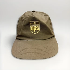 Vintage UPS Mens Brown Embroidered Adjustable SnapBack Hat Baseball Cap USA - Picture 1 of 8