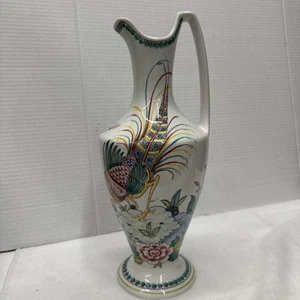 Vintage Jug Anfora Agueda Collectable Hand Painted Floral With Bird 13” - Picture 1 of 8