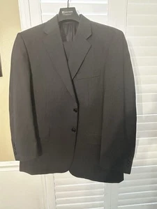 Hickey Freeman 2 Piece Suit Mens 42R 36x29 Dark Gray 100% Worsted Wool Blazer - Picture 1 of 23