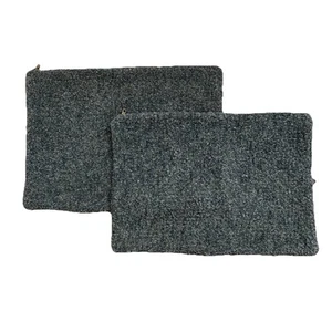 Anthropologie Set of 2 Soft Boucle Faux Fur Rectangle Pillow Cover Shams 20 X 14 - Picture 1 of 11