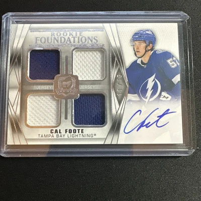 20-21   UD The Cup Rookie Foundations Cal Foote /15  Rookie Auto Quad Patches - Image 1 of 2