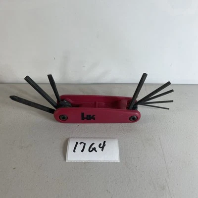 Heckler & Koch HK 8 Pc Fold-Up Hex Key Set Red multi Tool sight 17G4 - Image 1 of 4
