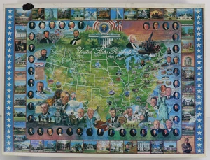 Vintage 1994 White Mountain 1,000 Piece Puzzle * US Presidents 24×30 * 1 Missing - Picture 1 of 9
