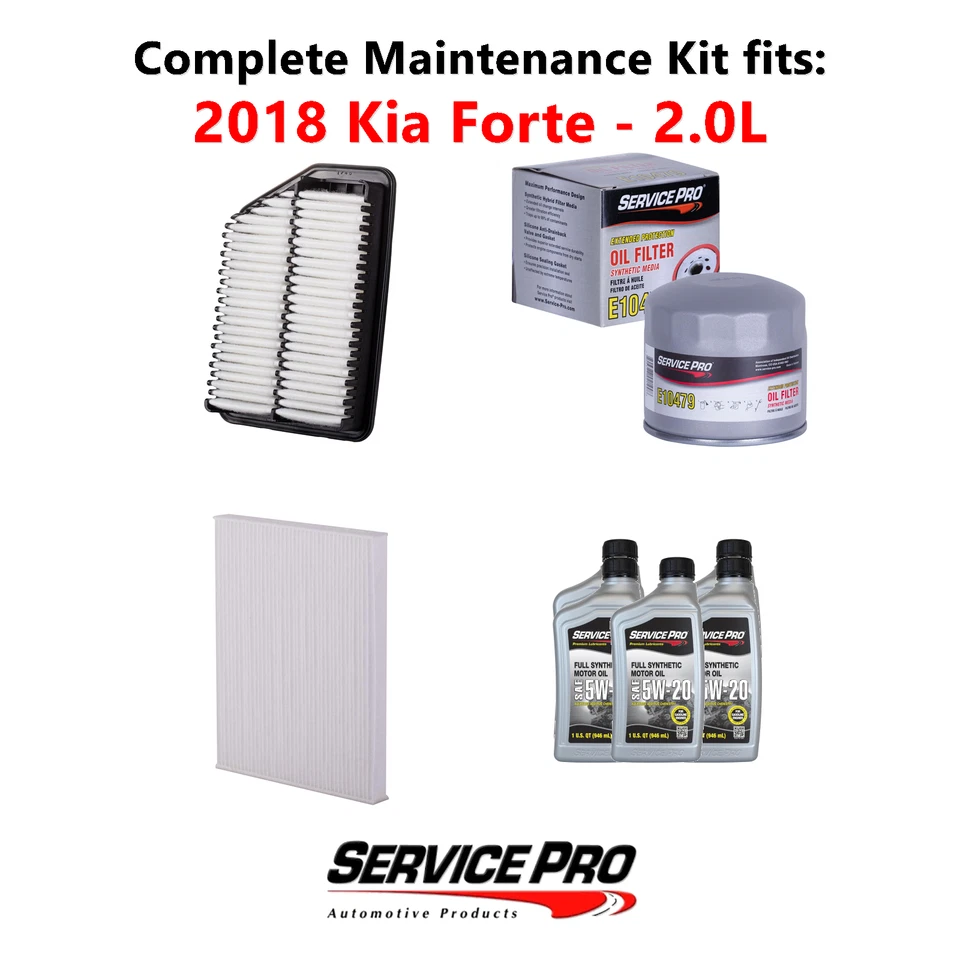 2018 Kia Forte 2.0L Complete Cabin, Air & Oil Filter Kit (5W-20) Foto 1 de 4