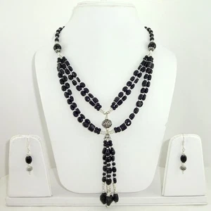Collar Pendientes Natural Negro Ónix Piedras Preciosas Semi Preciosas... - Imagen 1 de 1
