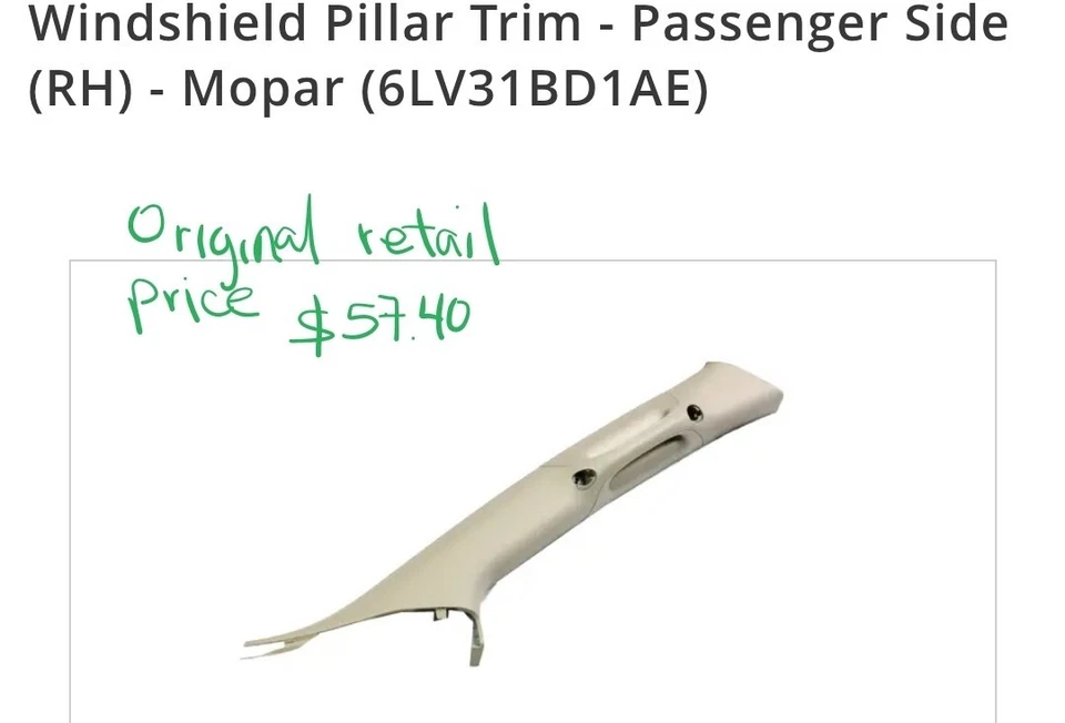 Отделка стойки Windshld боковая (RH) (6LV31BD1AE) Dodge grand caravan 18-20 - Изображение 1 из 3