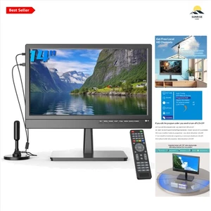 14-Inch LED TV 1080P Freeview HDMI USB VGA for Camper Kitchen - Picture 1 of 11