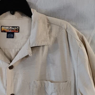 Havana Jacks Cafe Silk Hawaiian Mens Button Up Shirt Floral Size Large Pattern - Image 1 of 4