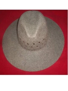 New with Tags Eugenia Kim "Genie" Naomi Gray Felted Wool Wide-Brim Fedora $120 - Picture 1 of 5