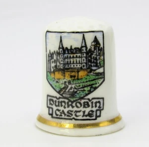 COLLECTABLE BONE CHINA THIMBLE 'DUNROBIN CASTLE' SCOTLAND BY LUCKENBOOTH - Picture 1 of 4