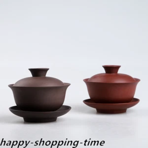 China Yixing Zisha Gaiwan Purple Grit Tureen con tapa platillo 120 ml China - Imagen 1 de 8