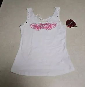 Apple Bottoms White Tank Top T-Shirt Juniors Small 14x22 Gemstones - Picture 1 of 7