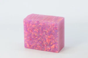 19-20gr 1pc Purple Jelly Opal with Red Fire Resin 15% Lab Grown Rough Stone - Picture 1 of 4