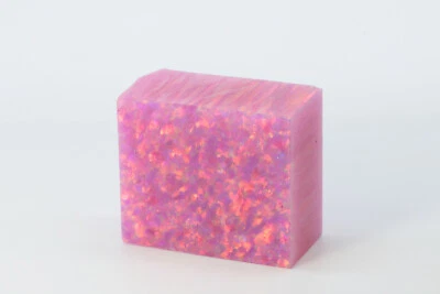 19-20gr 1pc Purple Jelly Opal with Red Fire Resin 15% Lab Grown Rough Stone - Image 1 of 4