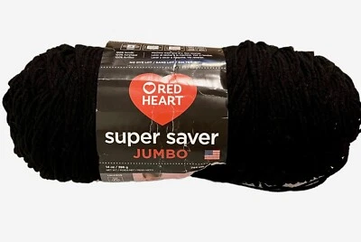 Hilo Red Heart Super Saver, mediano, acrílico, Jumbo 14 OZ, negro E302C0312 M3054 Foto 1 de 4