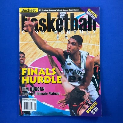 Tarjeta de baloncesto Beckett mensual #109 agosto 1999 cubierta de Tim Duncan Foto 1 de 2