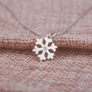 Sterling 925 Sliver Snow Flake Pendent Necklace - Bild 1 von 6