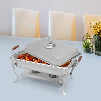 Chafing Dishes Rectangle Stainless Steel Tray Buffet Catering Chafers With Lid - Image 1 of 4