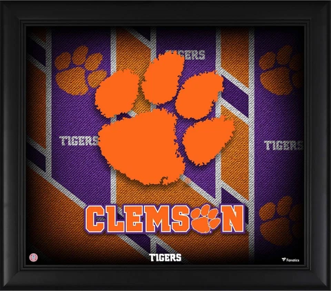 Clemson Tigers Framed 15" x 17" Team Threads Collage Cover