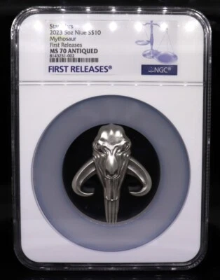 2023 Niue 5oz $10 Star Wars Mythosaur NGC MS70 Antiqued - Image 1 of 4