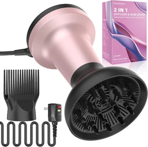 2 in 1 Diffuser Hair Dryer for Curly Hair: Portable 1875W Ionic Hair Dryer W/Dif - Picture 1 of 8