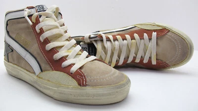 NEW GOLDEN GOOSE 37/7US Women's Slide in Coral Suede White Flash/Anthracite Star - Image 1 of 4