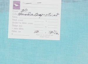 30 ct Cross Stitch Linen Fabric Hushabye Mist Teal 17.5x15" Twisted Threads - Picture 1 of 2