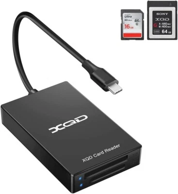 USB 3.0 XQD/SD 2 in 1 Card Reader, Sony XQD Memory Card Reader 5Gpbs Super Speed - Image 1 of 4