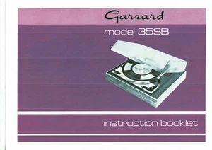 Garrard user manual Bedienungsanleitung für model 35 SB englisch Copy - Bild 1 von 1