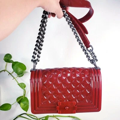Bolso de Mujer Cuero Hobo Sillín Hombro Bolso sin asas Rojo Cartera Bolso de Mano Enrejado Acolchado Foto 1 de 4