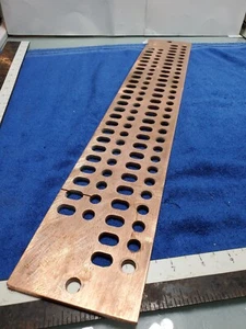 24" Copper Busbar Ground Bar 3/8 Stud 54 Term 3/4 - 1" Sp for 2-hole Lugs Flawed - Picture 1 of 15