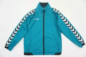 HUMMEL DENMARK USED KIDS US S/EU 140 10-12 TEAL WINDBREAKER ATHLETIC JACKET - Picture 1 of 5