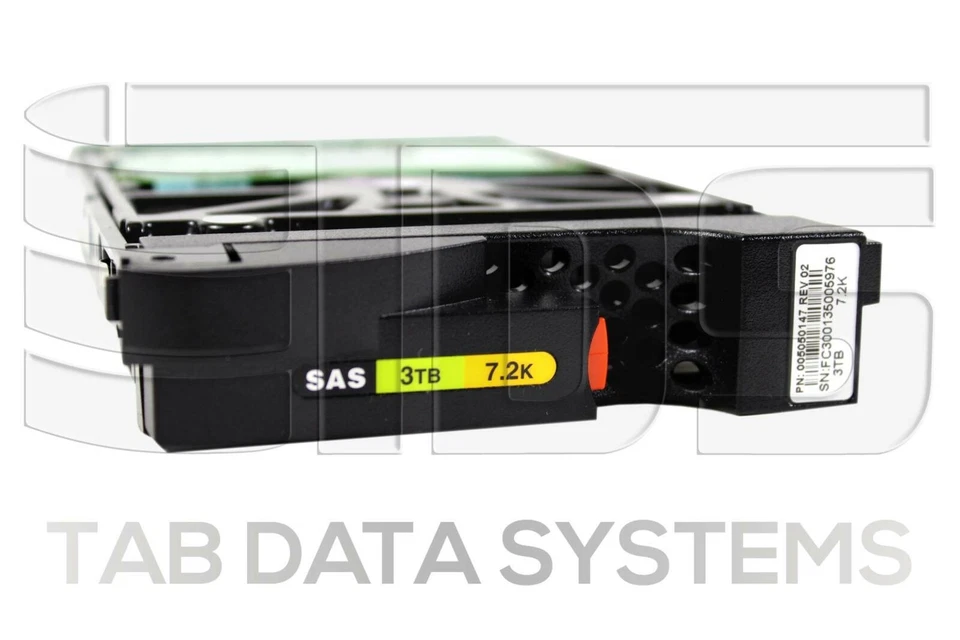 EMC 005050147 3TB 7.2K 6Gbps 3.5" SAS HDD for VNXe3100 VNXe3150 V2-PS07-030  - Image 1 of 1