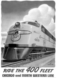 Chicago Northwestern CNW 400 Personenzug Eisenbahn Bild Foto 8,5x11 - Bild 1 von 1