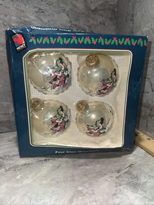 Vintage Disney Topolino Minnie Mouse Unlimited Vetro Ornamenti Natale Krebs LEGGI!! - Foto 1 di 8