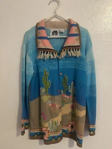cardigan maglia storybook western cactus taglia S - Foto 1 di 4