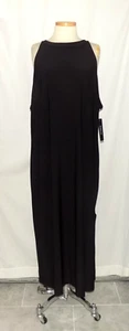 Vestido recto Bebe negro de tela elástica cuello corredor sin mangas maxi largo 2X Nuevo con etiquetas - Imagen 1 de 7