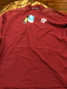 Texas A&M Aggies Adidas Men's Sideline 1/4 Zip Pullover Wind Shirt Maroon XL BNT - Picture 1 of 4