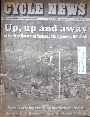 TRON HORSEMEN NATIONAL CHAMPIONSHIP HILLCLIMB - CYCLE NEWS, JUNE 3, 1992: NO. 21 Foto 1 de 2