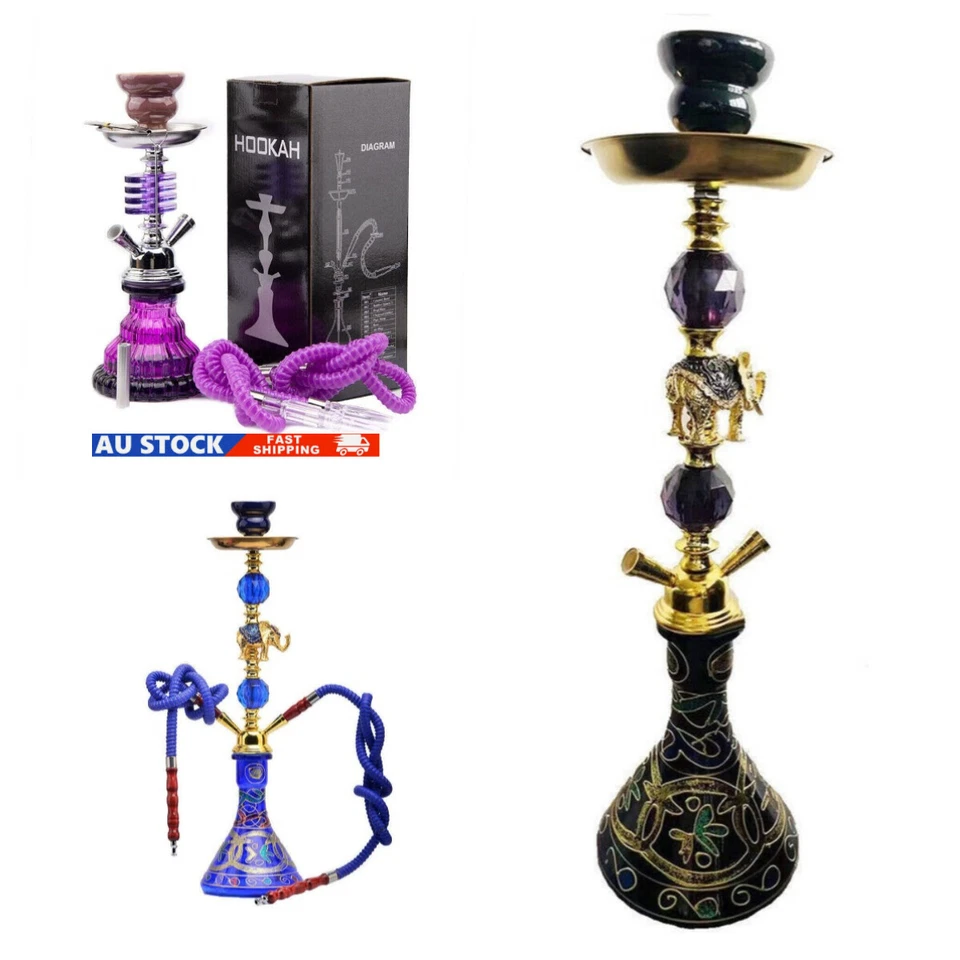 Handmade Traditional Collectible Gift Premium 2 Hose Shisha Hookah Complete Set - image 1 of 4