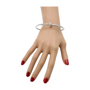 Women Silver Plated Metal Fashion Jewelry Bling Nail Cuff Bracelet Bling Thin - Picture 1 of 24
