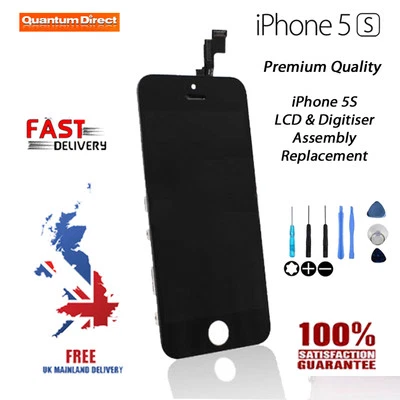 iPhone 5S, SE 2016 Replacement LCD Digitiser Touch Screen Assembly Repair BLACK - Image 1 of 4