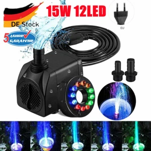 LED Teichpumpe Springbrunnen Wasserspielpumpe Elektrisch Beleuchtung Teiche Pump - Bild 1 von 21