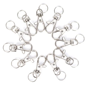 10x Silver Swivel Trigger Clips Snap Lobster Clasp Hook Bag Key Ring Hooks GiBxb - Picture 1 of 12