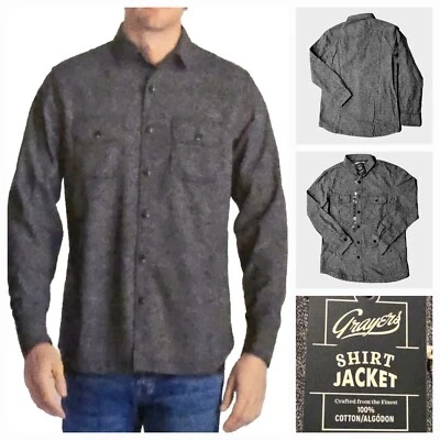 Nueva Chaqueta Camisa Gris Mediana de Algodón Gris Gris Gris Exterior Clima Frío Nueva con Etiquetas Foto 1 de 4