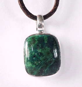 SCHMUCK-STCK ANHÄNGER Chrysokoll HEIL STEIN NEU Silber - Picture 1 of 3
