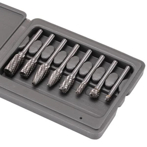 8PCS 1/4''Shank Double Cut Solid Power Tools Tungsten Carbide Rotary Files Bits - Picture 1 of 10