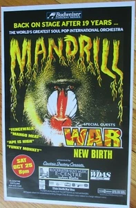 Mandrill Poster ORIGINAL 11 X 17 + WAR & New Birth Electric Factory Concerts! - Picture 1 of 1