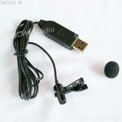 USB Lapel Lavalier Audio Microphone for PC Laptop Computer USB Mic - Image 1 of 4