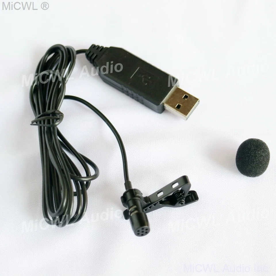 USB Lapel Lavalier Audio Microphone for PC Laptop Computer USB Mic - Image 1 of 4